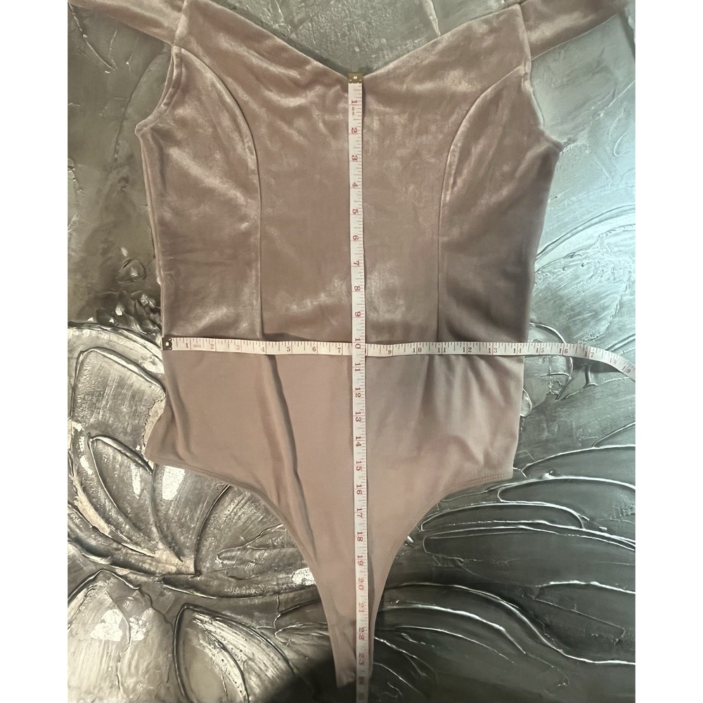 Light Pink Velvet Bodysuit Boho Glam Chic Party Top -Free Press -Size L -New - Picture 10 of 16